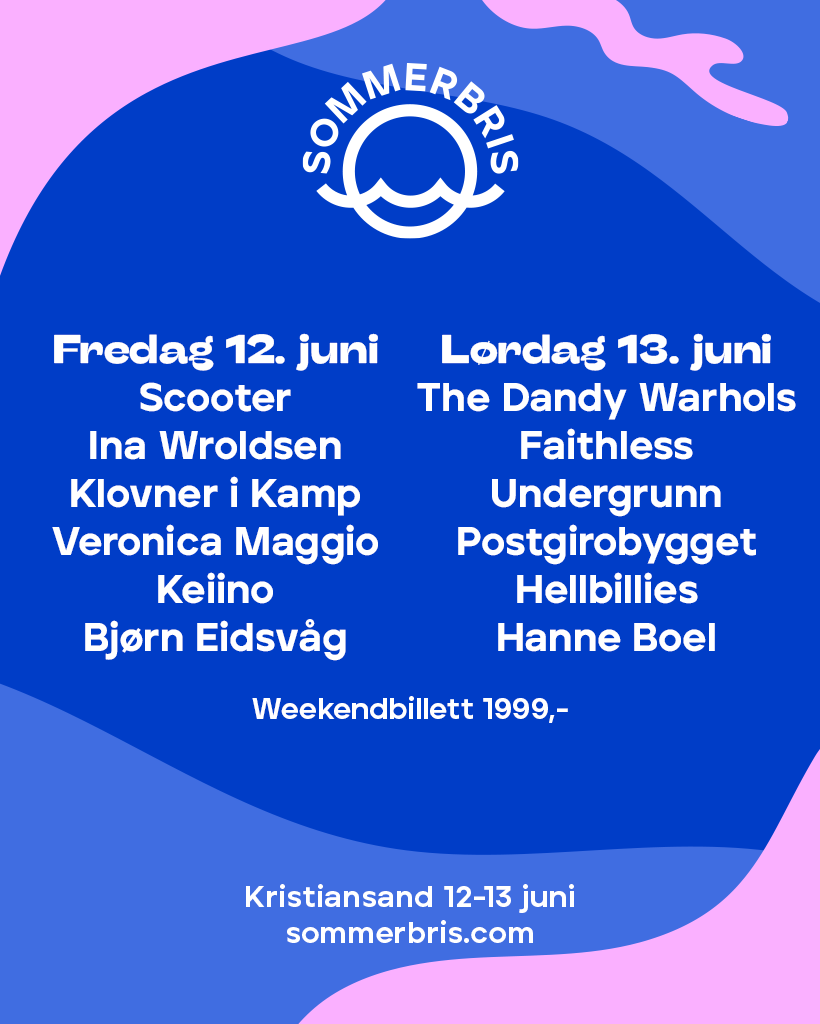 Artister fordelt på dager: Sommerbris 2026.