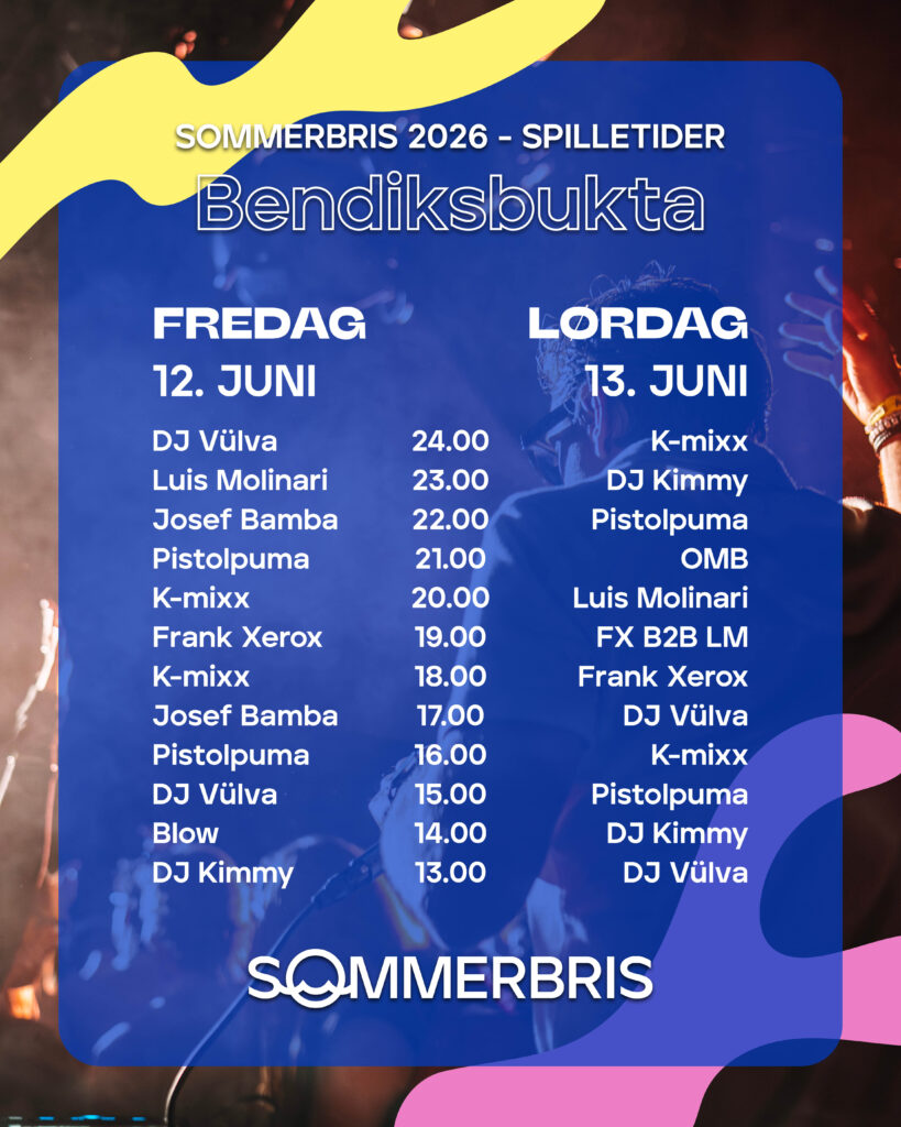 Spilletider Bendiksbukta 2026