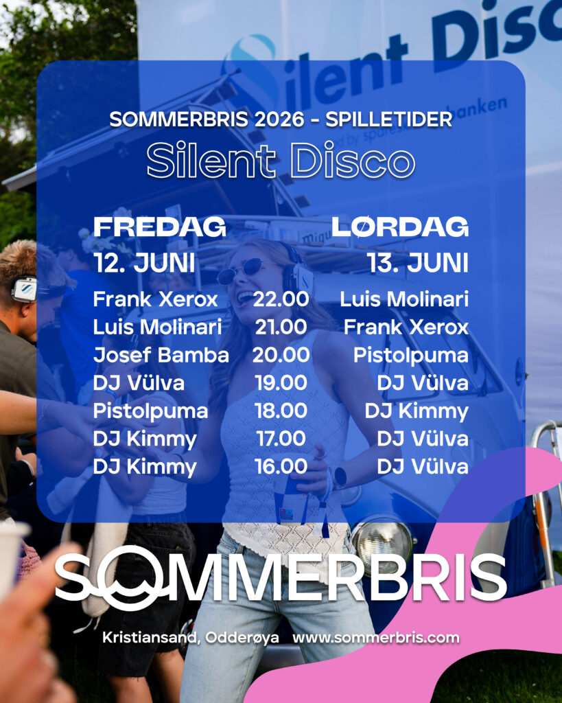 Spilletider Silent Disco 2026