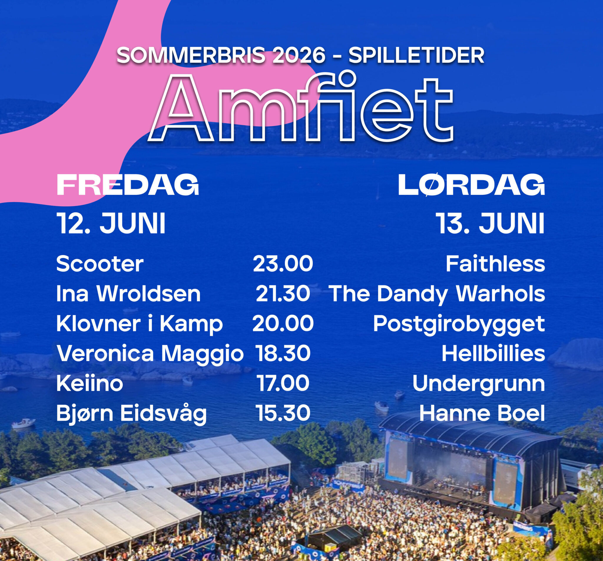 Spilletider Amfiet 2026